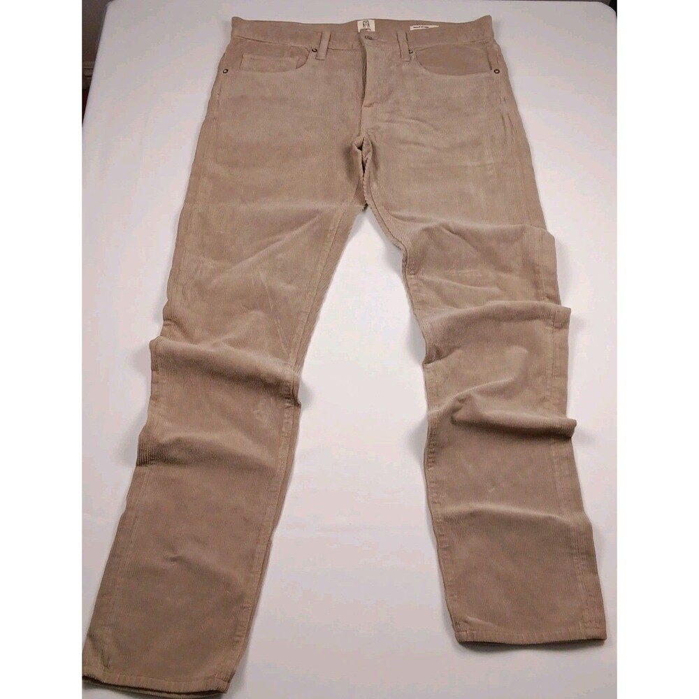 KATO Hiroshi Kato Mens 34 The Pen Slim Fit Corduroy 5 Pocket Pants Light Gray...